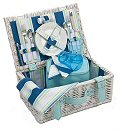 Coastal Stripe Picnic Basket, 2 Settings