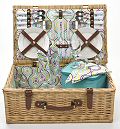 Slide Flower Picnic Basket, 4 Settings